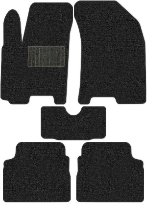 Коврики текстильные "Комфорт" для Chevrolet Aveo I (седан / T250) 2005 - 2011, темно-серые, 5шт.