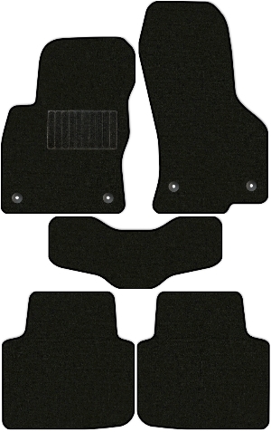 Коврики текстильные "Комфорт" для Skoda Superb III (лифтбек / 3V3) 2015 - 2019, черные, 5шт.